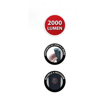 ST096 LINTERNA LED RECARGABLE CON BASE 20W 2000Lm VELAMP