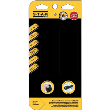 ST143 LINTERNA LED RECARGABLE 20W 2000Lm CON FUNDA VELAMP