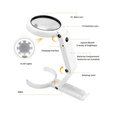 LE037 LINTERNA LED LUPA 0,4W 6000K 5X/11X VELAMP