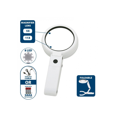 LE037 LINTERNA LED LUPA 0,4W 6000K 5X/11X VELAMP