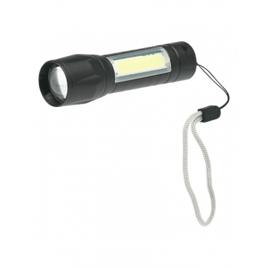 D89R LINTERNA LED+COB MINI RECARGABLE 1W 120lm NEGRA VELAMP