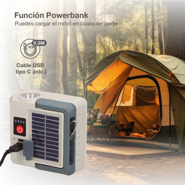 201840002 LINTERNA SOLAR LED RECARGABLE 290LM GSC