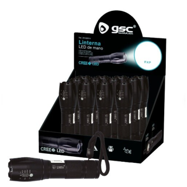 201825014 LINTERNA LED 10W CON ZOOM 3xAAA GSC