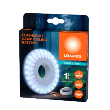 175664 LINTERNA LED DE CAMPING A PILAS CON MOSQUETON E IMAN 1,2W 120Lm LEDVANCE