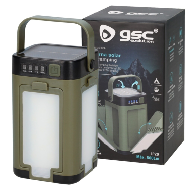 201840006 LINTERNA SOLAR LED CAMPING RECARGABLE 500lm GSC