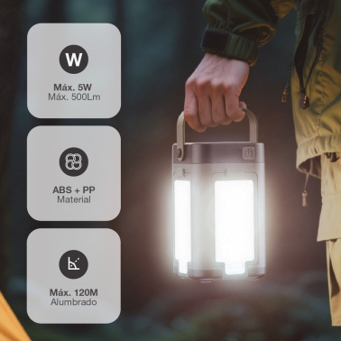 201840006 LINTERNA SOLAR LED CAMPING RECARGABLE 500lm GSC