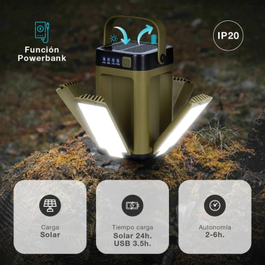 201840006 LINTERNA SOLAR LED CAMPING RECARGABLE 500lm GSC