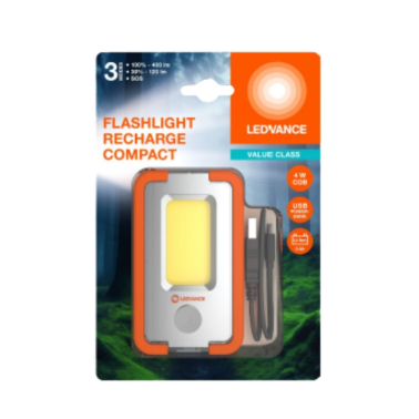 175473 LINTERNA LED FOCO FRONTAL RECARGABLE+POWERBANK 4W 400Lm LEDVANCE