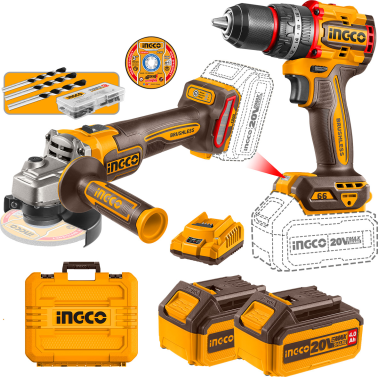 KIT TALADRO PERC.66NM+AMOL 115MM+2B+MAL