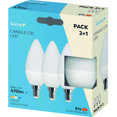 BOMBILLA LED VELA 5,5W E14 470L 4000K2+1