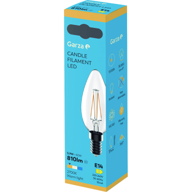 BOMBILLA LED FIL ELA 6W E14 810L 2700K