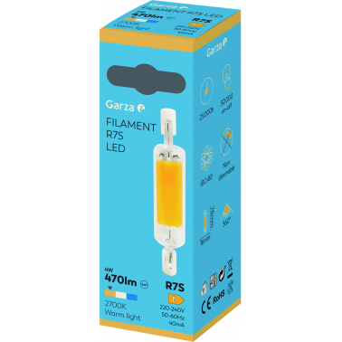 BOMBILLA LED FIL R7S 4W 470LM 2700K