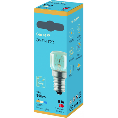 BOMBILLA INC.HORNO T22 15W E14 90LM2800K