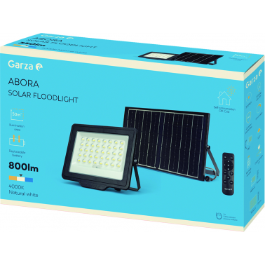 FOCO EXT LED SOLAR ABORA 800LM 4000K