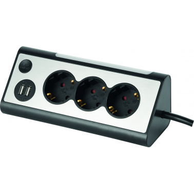 BASE TRIANGULAR 3T+2USB 3X1,5 1,5M C/INT