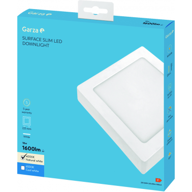 DOWNLIGHT CUADSUP 225MM 18W 4000K BLANCO