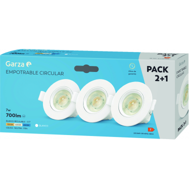 EMPOTRABLE CIRC 7W 60Âº 700LM PACK 3 BCO