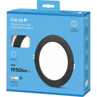 DOWNLIGHT CIRC Ã220 18W 1950LM 6500K NEG