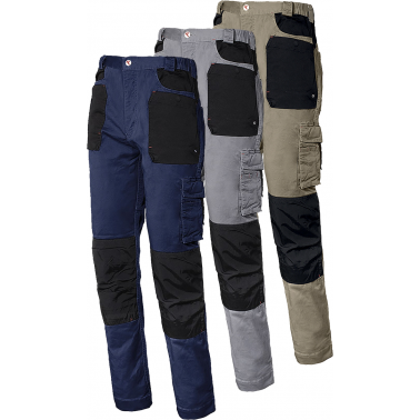 PANTALON STRETCH AZUL/NEGRO 8730B T-S