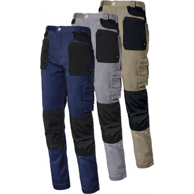 PANTALON STRETCH GRIS/NEGRO 8730B T-3XL