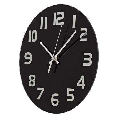 CLWA006GL30BK RELOJ DE PARED CIRCULAR ø30cm NEGRO
