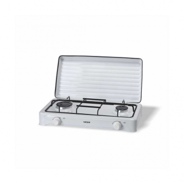 GC-02E.022A COCINA A GAS ESMALTADA CON TAPA 2 FUEGOS DOUBLE FIRE HAEGER