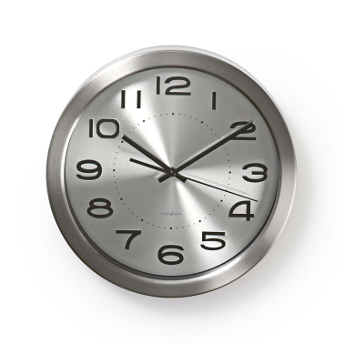 CLWA010MT30SR RELOJ DE PARED CIRC ø30cm GRIS INOX NEDIS