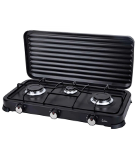 JECG2703 COCINA DE GAS NEGRA CON TAPA 3 FUEGOS JATA