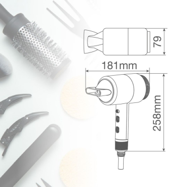 400070004 SECADOR DE PELO IONICO 1800W HIXON GSC