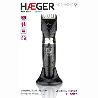 HC-03W.009A MAQUINA CORTAPELOS RECARGABLE SECO Y MOJADO CUCHILLA CERAMICA PRECISION 2 HAEGER