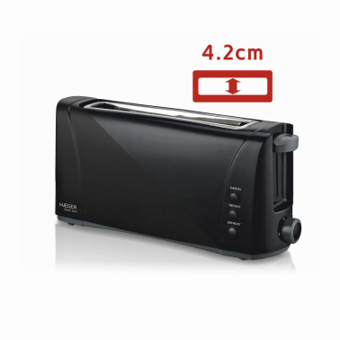 TO-100.007A TOSTADORA MULTIFUNCION RANURA EXTRA LARGA 1000W NEGRA DARKSUN HAEGER
