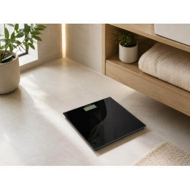 BS-DIG.010A BASCULA DE BAÑO DIGITAL NEGRA 2xAA DARK HAEGER