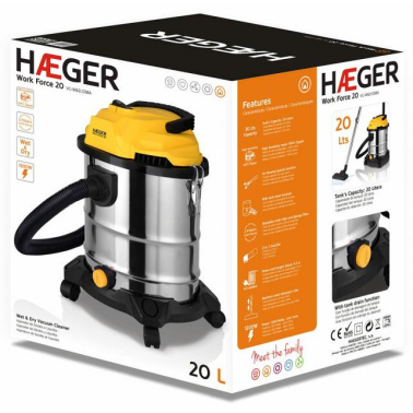 VC-W&D.038A ASPIRADOR INDUSTRIAL 20L 1200W WORK FORCE HAEGER