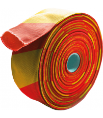 CINTA SEÑALIZ.TUBULAR 60MMX10M ROJO/AMA
