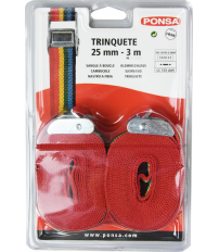 TRINQUETE HEBILLA 250KG 3M 25MM BL.2U