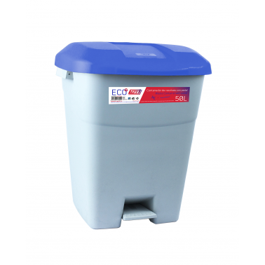 CONTENEDOR GRIS PEDAL 434020 50L T/AZUL