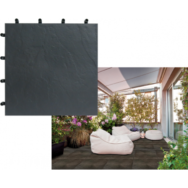 LOSETA BLACKNITE POLIPROPILENO INTERMAS 40X40 NEGRO
