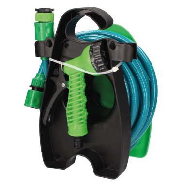 403010001 KIT 10m MANGUERA TRENZADA 1/2" + PISTOLA + SOPORTE PARED NAVELIS