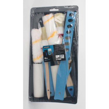68409 JUEGO DE PINTURA BANDEJA PALETINA 2 BROCHAS RODILLO Y 3 RECAMBIOS 100mm MADER
