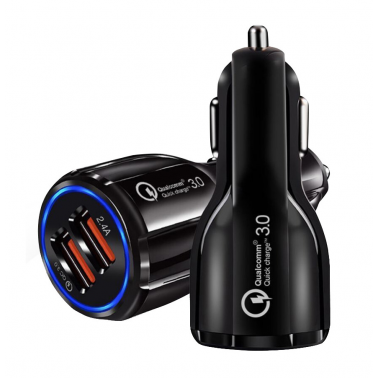 105515002 BL CARGADOR RAPIDO USB MECHERO DOBLE 2,4A GSC