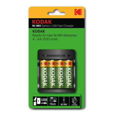 30424265 CARGADOR PILAS USB AA 4X2100mAh KODAK