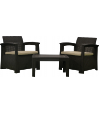 CONJUNTO PERUGIA RESINA 2 SOFAS+MESA KCH401