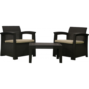 CONJUNTO PERUGIA RESINA 2 SOFAS+MESA KCH401