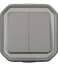 INTERRUP.PLEXO CONMUTADOR DOBL SUP GRIS