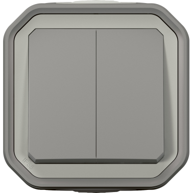 INTERRUP.PLEXO CONMUTADOR DOBL SUP GRIS