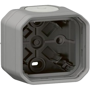 CAJA SUPERFICIE PLEXO 1 ELEMENTO GRIS