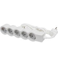 BASE MULTIPLE 5X2P+T 1,5M BLANCO