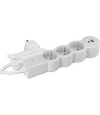 BASE MÚLTIPLE 3X2P+T INTERRUPTOR + 2USB