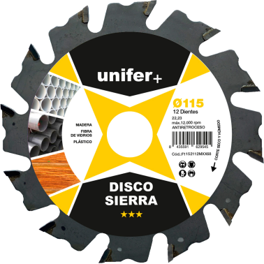 DISCO TRONZADOR WIDIA F1152112M 115X22,2