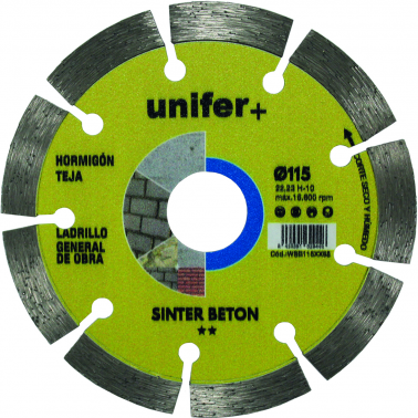 DISCO DIAMANTE SINTER BETON WSB115XX68